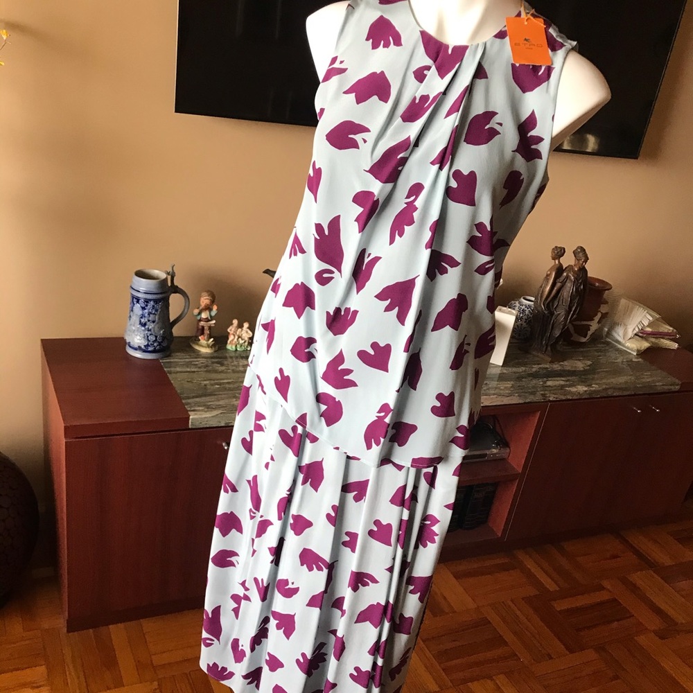 NWT ETRO MILAN Pants & Blouse .100% SILK. ITALY.